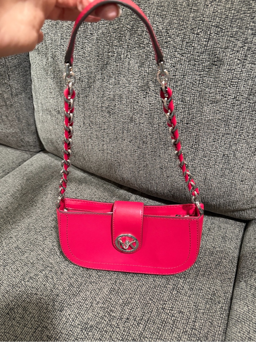 Hot Pinkish/redish Women’s Shoulder Bag with Chain Strap NWOT w/dust bag